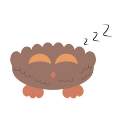 Little Cute Sleeping Bird Owl