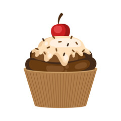 sweet cupcake with berry