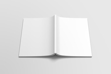 Blank spread magazine cover front view