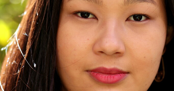 Japanese Descent Young Asian Woman Eyes Close-up