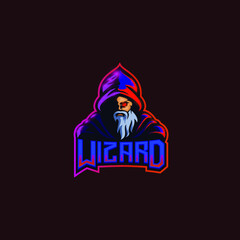 wizard logo esport vector illustration gaming mascot
