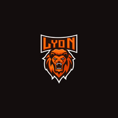 head lion mascot esport logo vector gaming 

