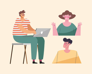 video conference three persons