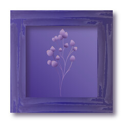 A flower in a purple frame.