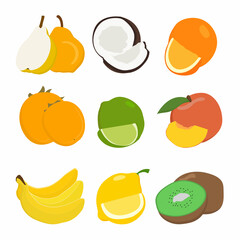 Food, vegetables and fruits. Vector illustration.drawings for a poster, postcard or background.