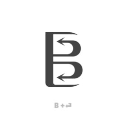 Letter B arrow logo template vector eps. Returning arrow. Unique logo. vector abstract letter simple arrow colored target icon.