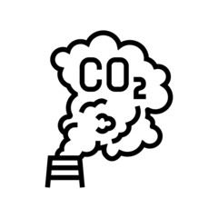 carbon dioxide co2 line icon vector. carbon dioxide co2 sign. isolated contour symbol black illustration