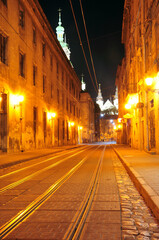 Fototapeta na wymiar The ancient city of Lviv at night