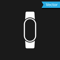 White Smartwatch icon isolated on black background. Vector