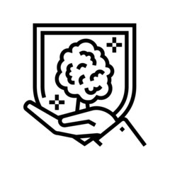 ecosystem protect line icon vector. ecosystem protect sign. isolated contour symbol black illustration