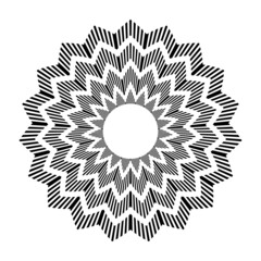 Abstract decorative geometric zig zag circle pattern.