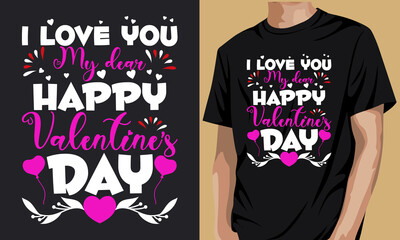 I Love You Valentine's Day t shirt Design