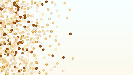 Golden Background with Confetti of Glitter Particles. Sparkle Lights Texture.