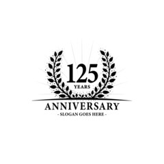 125 years anniversary logo. Vector and illustration.