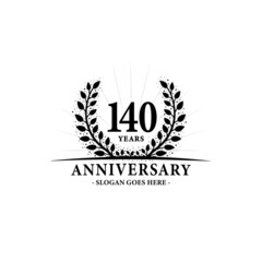 140 years anniversary logo. Vector and illustration.