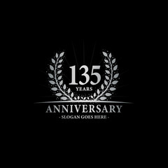 135 years anniversary logo. Vector and illustration.