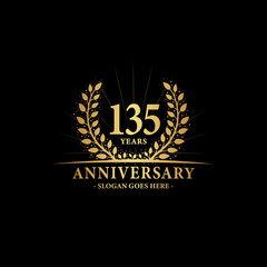 135 years anniversary logo. Vector and illustration.