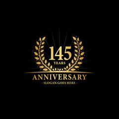 145 years anniversary logo. Vector and illustration.