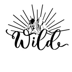 Fototapeta premium Wild lettering inscription. T shirt design print, logo, web banner, sticker.