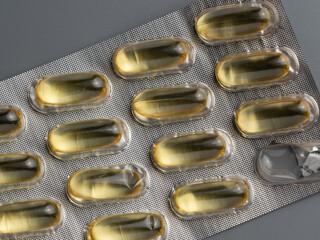 Fish oil capsules. Capsules with omega 3.