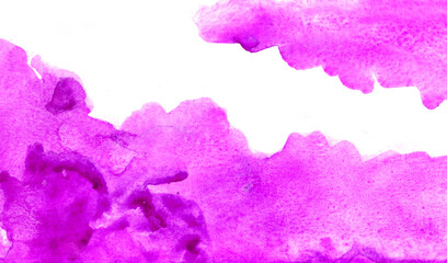Hand drawn watercolor pink paint background.Watercolor stains