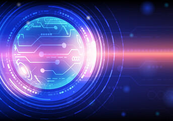 High-tech circle with communication