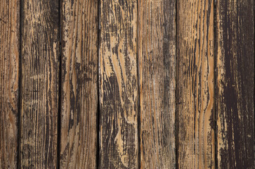 Old brown painted wooden wall close