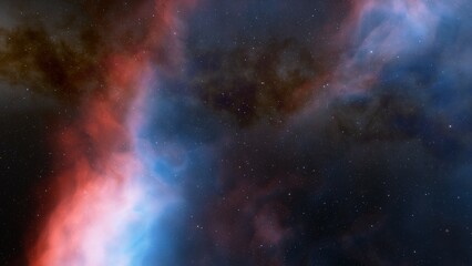 Plakat Beautiful nebula in cosmos far away 3d rendering 