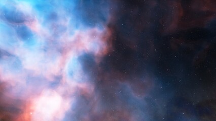 Beautiful nebula in cosmos far away 3d rendering	
