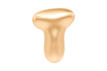 Fototapeta premium 3D Letter T made of realistic helium golden balloon, Premium 3d illustration.