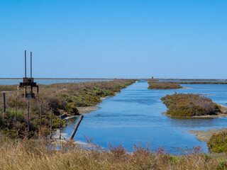 Fototapeta na wymiar Giraud salt pans landscape, France