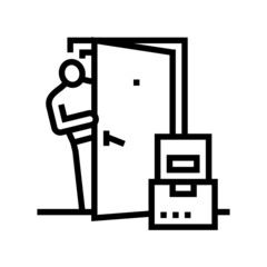 delivery contactless line icon vector. delivery contactless sign. isolated contour symbol black illustration