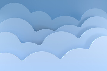 Volumetric Cloudscape Horizontal Background. 3d Rendering