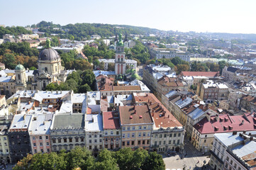 Fototapeta na wymiar Historical center of the city of Lviv