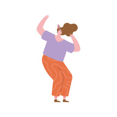 young woman celebrating dancing