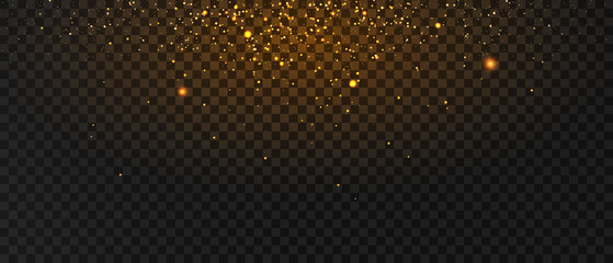 A light effect with a lot of shiny glare particles falling from top to bottom on a dark background.