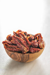 Sun dried tomatoes in bowl.