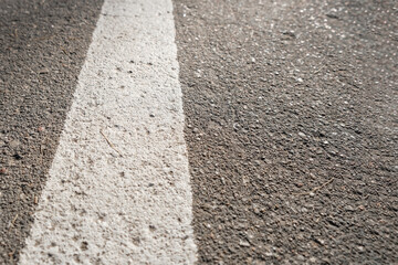 White solid line, road mark on asphalt road, right direction and success concept, copy space