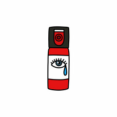 gas spray doodle icon, vector color line illustration