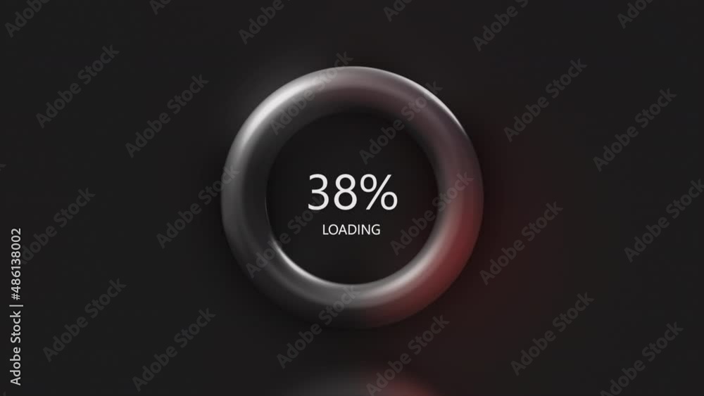 Aufkleber loading background with red color and percentages. motion. 3d loading ring with percentages. downloa