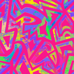 Abstract pink color geometric seamless pattern.