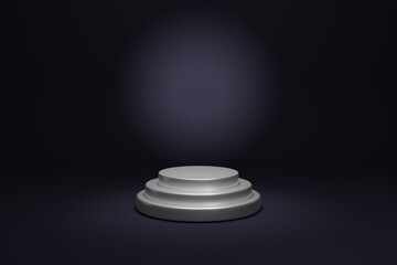 3d platform with spotlight in the center - Wallpaper background image with metal platform highlighted with light - Template to place an asset or object 