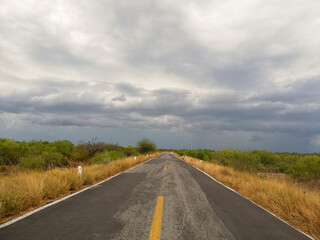 Fototapeta premium atardecer en carretera