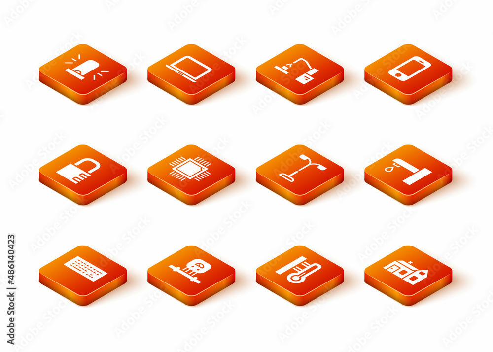 Poster set keyboard, smart sensor, safe combination lock, processor with microcircuits cpu, meteorology the