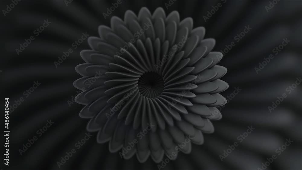 Poster a flower forming a loop in abstraction. motion. a loop twisted like a flower made in the technique o
