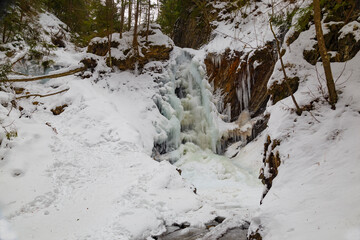 Icy Zhenetskyi ( Zhenetsʹkyy ) Huk waterfall