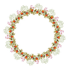 wreath of flowers on white