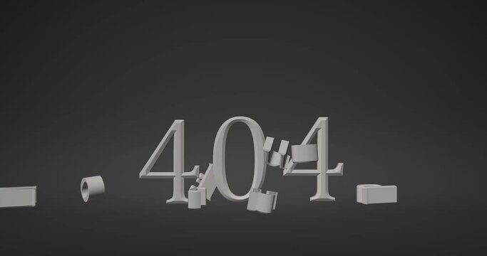 Page not found. 3D animation. Animated of no search page, 404 error search. With page, internet, or site 3D footage.