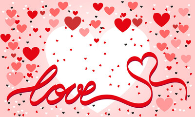 LOVE. Continuous line script cursive text love. Lettering vector illustration for poster, card, valentine day, wedding