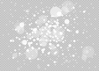 White sparks shiny special light effect. Vector sparkles on a transparent background. Abstract drawing. Glittering particles.